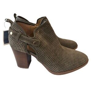 Franco Sarto Boots Women's size 10 M Dale2 Ankle Booties Camo Green Leather NEW